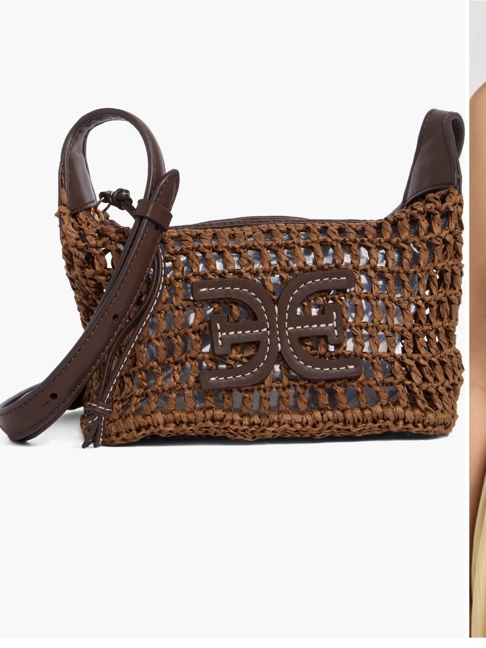 Sam Edelman NEW Lizzie Raffia Woven Shoulder Bag $125 msrp